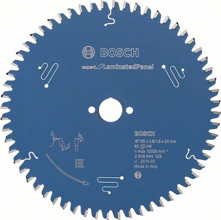 Пильный диск по ламинату BOSCH 190х60х20 мм Expert for Laminated Panel [2608644129]